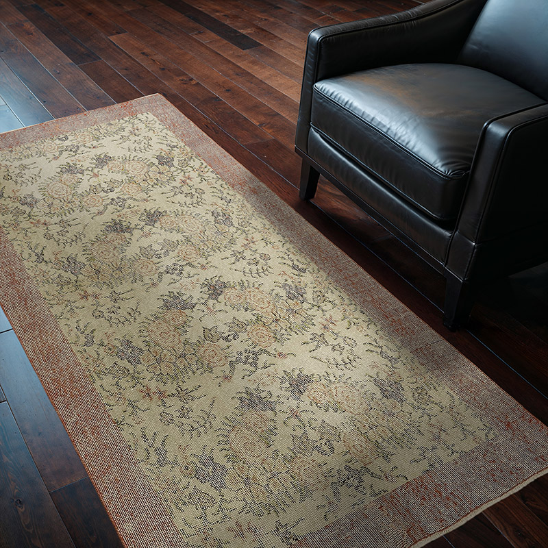 Alfombra Vintage Turca Anudada a Mano - 110 cm x 200 cm - K0082738