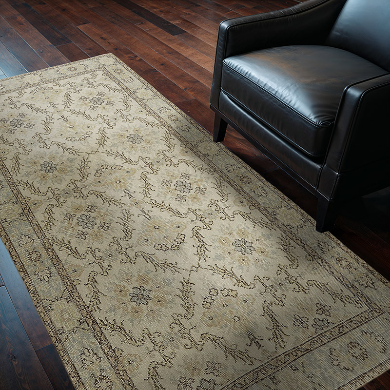 Alfombra Vintage Turca Anudada a Mano - 113 cm x 210 cm - K0082764