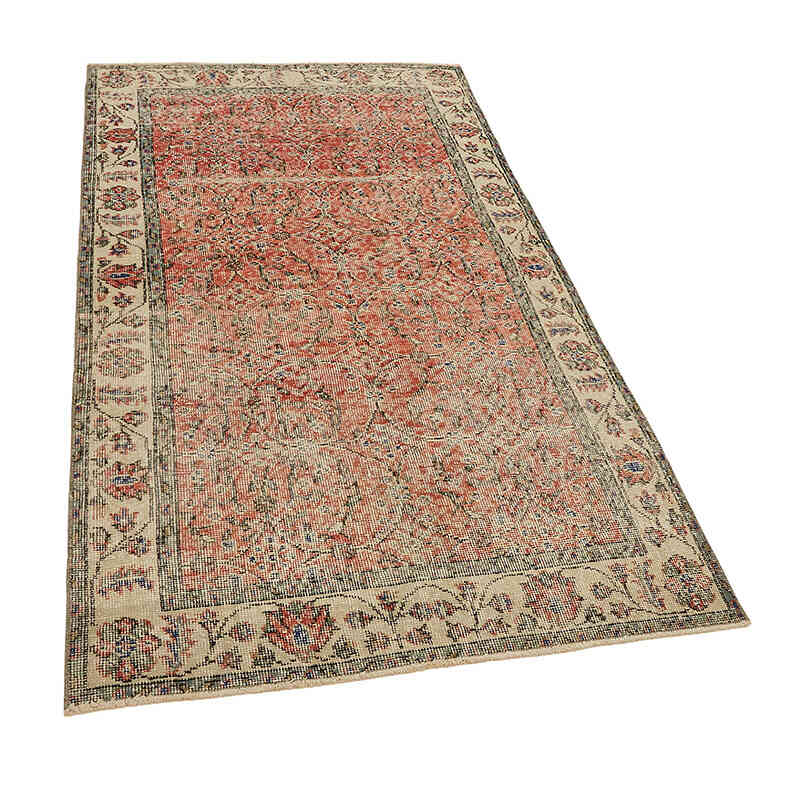 Alfombra Vintage Turca Anudada a Mano - 110 cm x 201 cm - K0082766