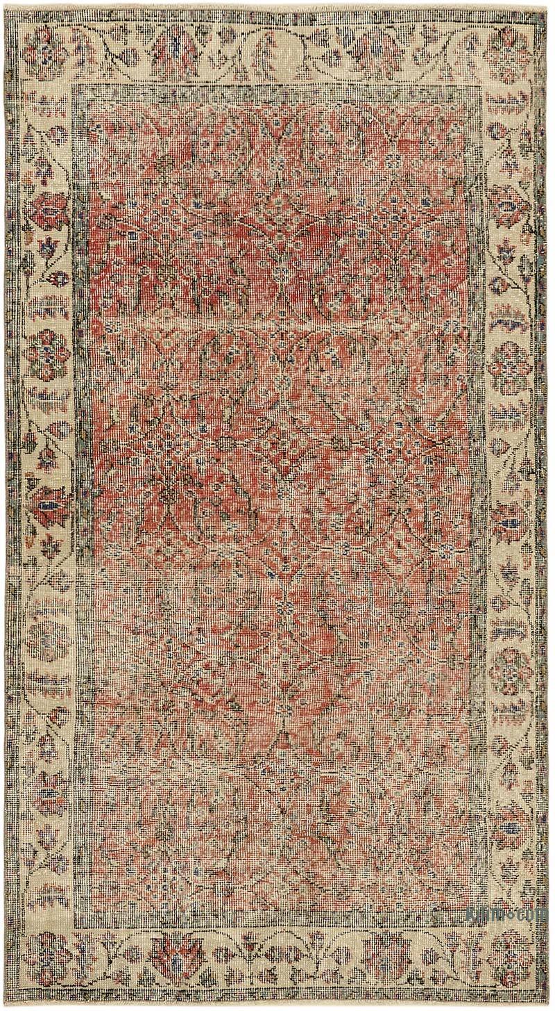 Alfombra Vintage Turca Anudada a Mano - 110 cm x 201 cm - K0082766