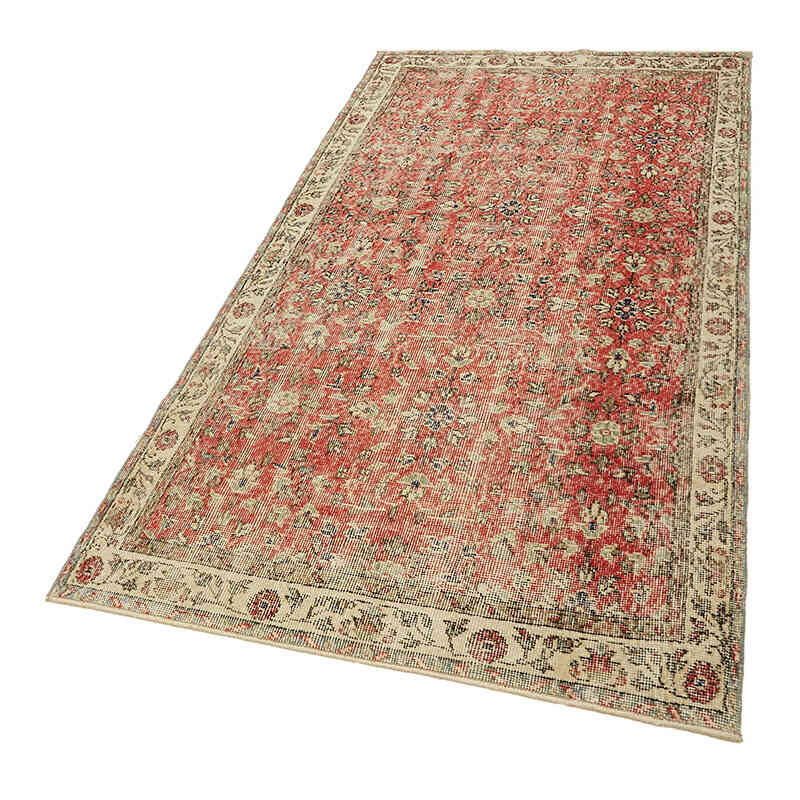 Alfombra Vintage Turca Anudada a Mano - 112 cm x 216 cm - K0082770