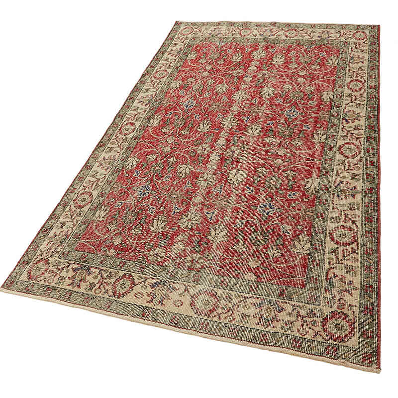 Vintage Turkish Hand-Knotted Rug - 3' 11" x 7'  (47" x 84") - K0082775