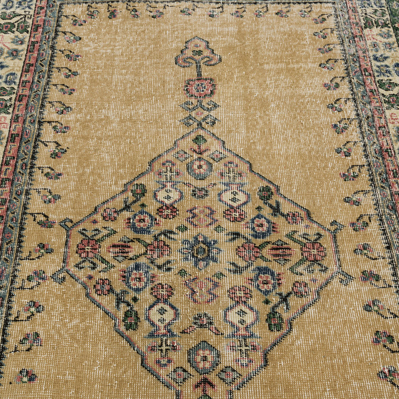 Alfombra Vintage Turca Anudada a Mano - 112 cm x 209 cm - K0082776
