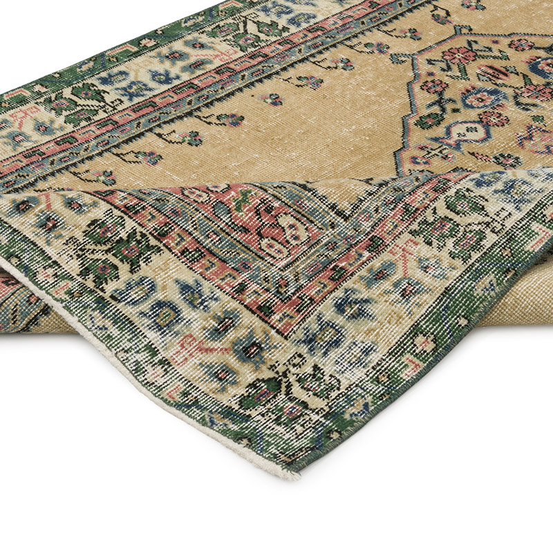 Alfombra Vintage Turca Anudada a Mano - 112 cm x 209 cm - K0082776