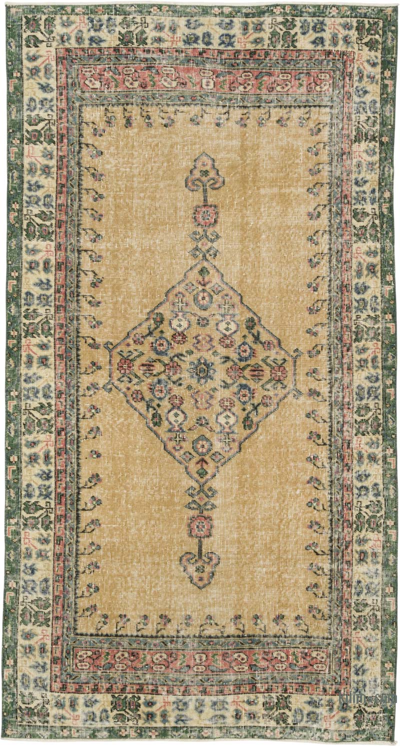 Alfombra Vintage Turca Anudada a Mano - 112 cm x 209 cm - K0082776