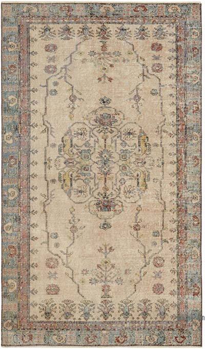 Vintage Turkish Hand-Knotted Rug - 4' 3" x 7' 4" (51" x 88")