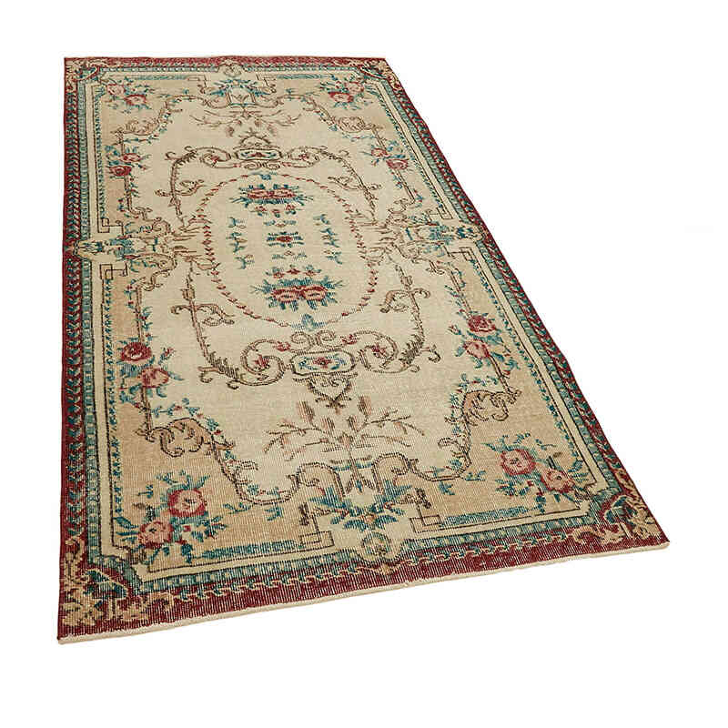 Alfombra Vintage Turca Anudada a Mano - 114 cm x 209 cm - K0082784