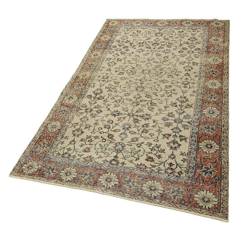 Alfombra Vintage Turca Anudada a Mano - 113 cm x 197 cm - K0082785