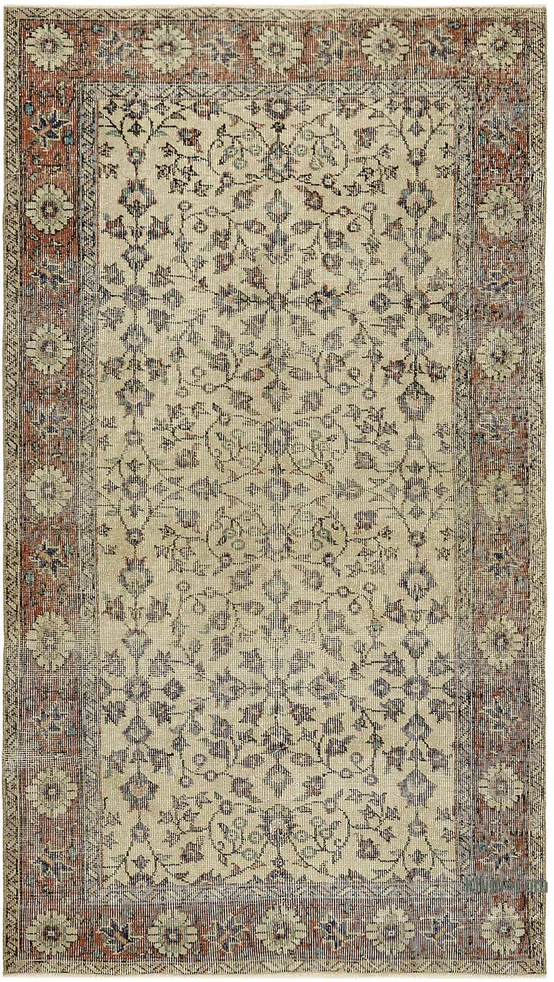 Alfombra Vintage Turca Anudada a Mano - 113 cm x 197 cm - K0082785