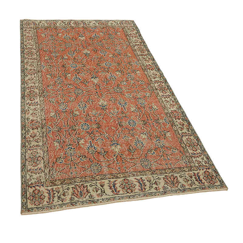 Alfombra Vintage Turca Anudada a Mano - 111 cm x 200 cm - K0082790