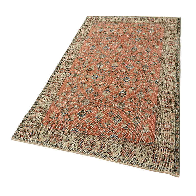 Alfombra Vintage Turca Anudada a Mano - 111 cm x 200 cm - K0082790