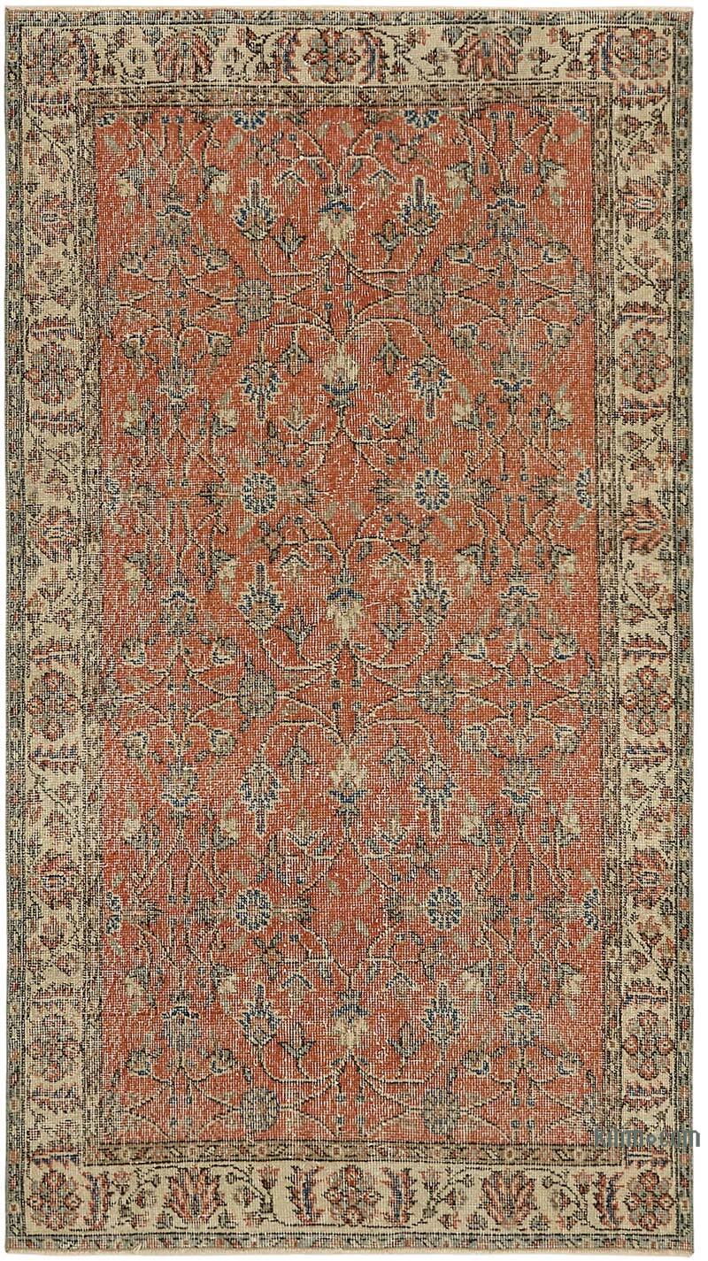 Alfombra Vintage Turca Anudada a Mano - 111 cm x 200 cm - K0082790