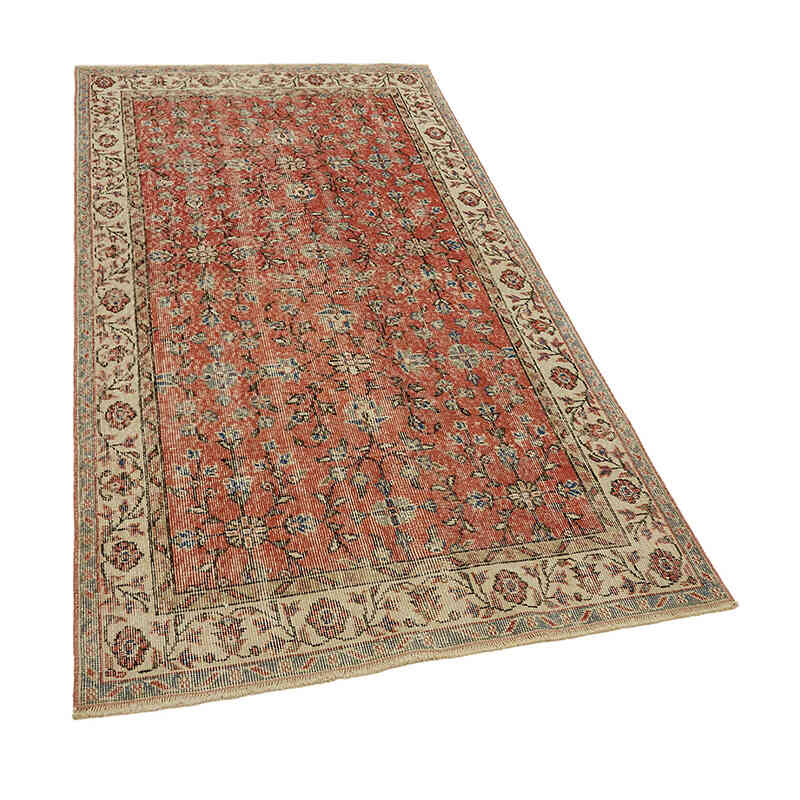 Alfombra Vintage Turca Anudada a Mano - 111 cm x 204 cm - K0082792