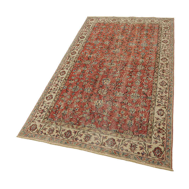 Alfombra Vintage Turca Anudada a Mano - 111 cm x 204 cm - K0082792
