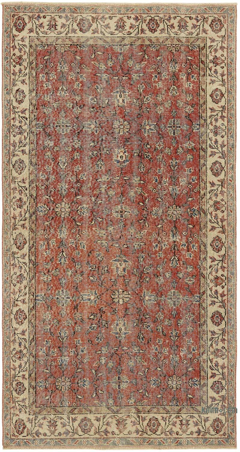 Alfombra Vintage Turca Anudada a Mano - 111 cm x 204 cm - K0082792