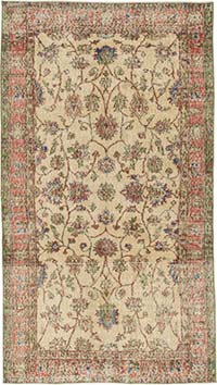 Alfombra Vintage Turca Anudada a Mano - 115 cm x 205 cm