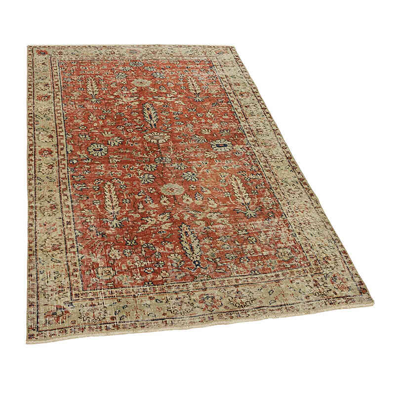 Alfombra Vintage Turca Anudada a Mano - 116 cm x 183 cm - K0082800