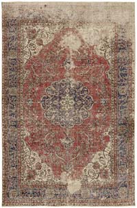 Vintage Turkish Hand-Knotted Rug - 6' 11" x 10' 2" (83" x 122")
