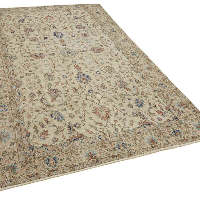 Alfombra Vintage Turca Anudada a Mano - 203 cm x 322 cm - K0082847