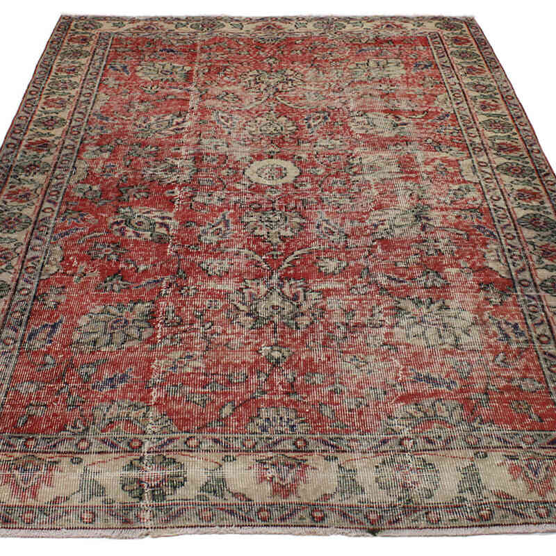 Alfombra Vintage Turca Anudada a Mano - 156 cm x 235 cm - K0082912