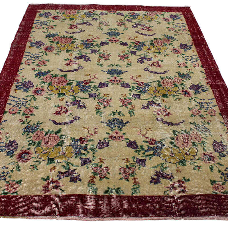 Vintage Turkish Hand-Knotted Rug - 4' 9" x 7' 6" (57" x 90") - K0082914