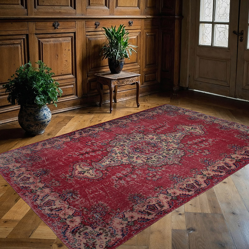 Alfombra Vintage Turca Anudada a Mano - 177 cm x 268 cm - K0082917