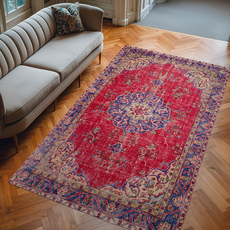 Vintage Turkish Hand-Knotted Rug - 5' 3" x 8' 10" (63" x 106") - K0082918