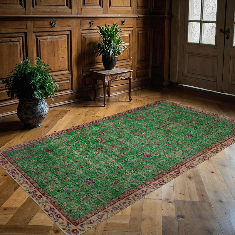 Vintage Turkish Hand-Knotted Rug - 4' 8" x 8'  (56" x 96") - K0082921