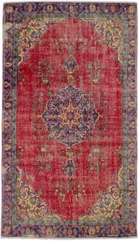 Alfombra Vintage Turca Anudada a Mano - 155 cm x 270 cm