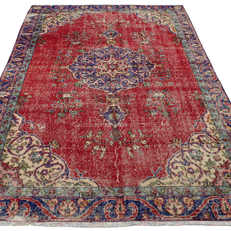 Alfombra Vintage Turca Anudada a Mano - 155 cm x 270 cm - K0082923