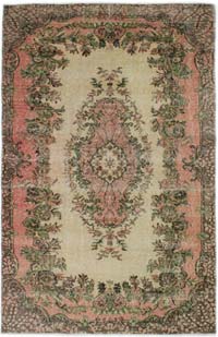Alfombra Vintage Turca Anudada a Mano - 161 cm x 248 cm