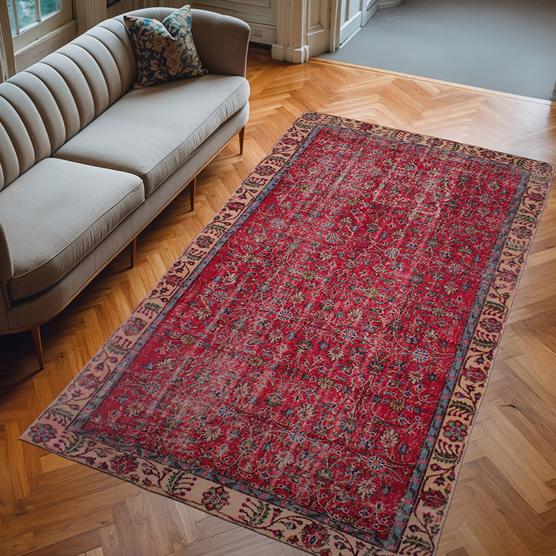 El Dokuma Vintage Halı - 154 cm x 272 cm - K0082931