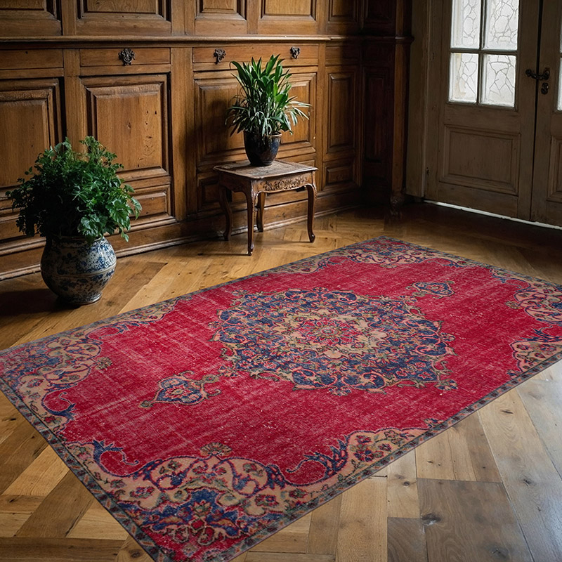 Vintage Turkish Hand-Knotted Rug - 5' 4" x 8' 7" (64" x 103") - K0082932