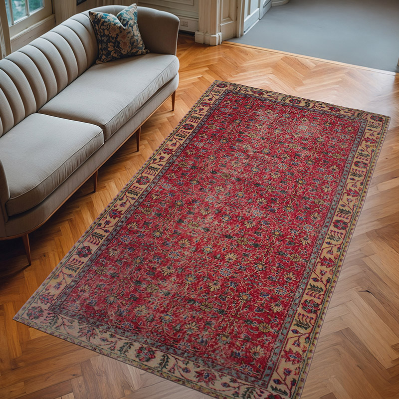 El Dokuma Vintage Halı - 152 cm x 270 cm - K0082934