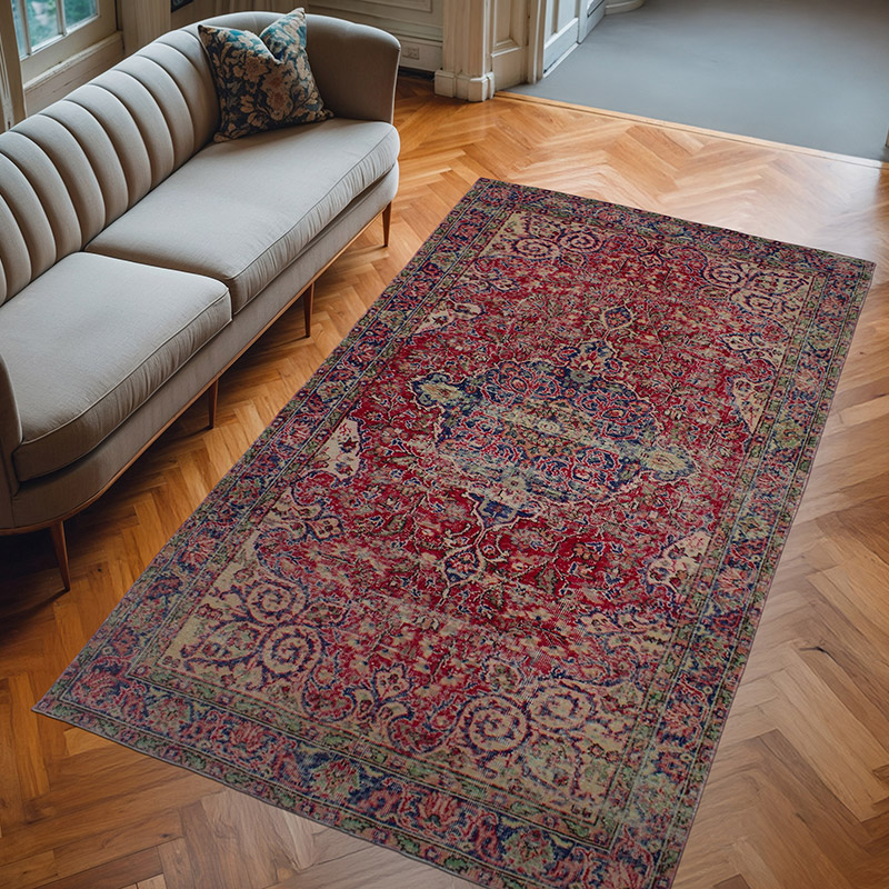 El Dokuma Vintage Halı - 158 cm x 275 cm - K0082935