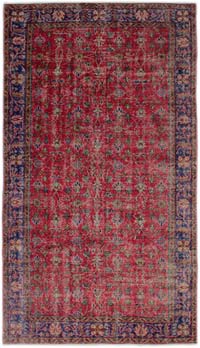 Alfombra Vintage Turca Anudada a Mano - 150 cm x 263 cm