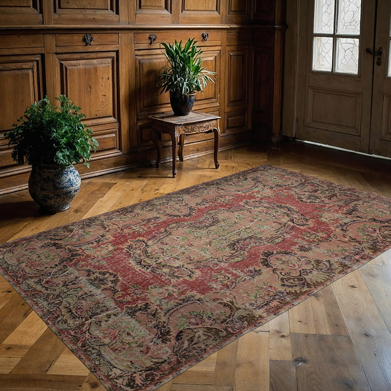 Alfombra Vintage Turca Anudada a Mano - 161 cm x 261 cm - K0082944