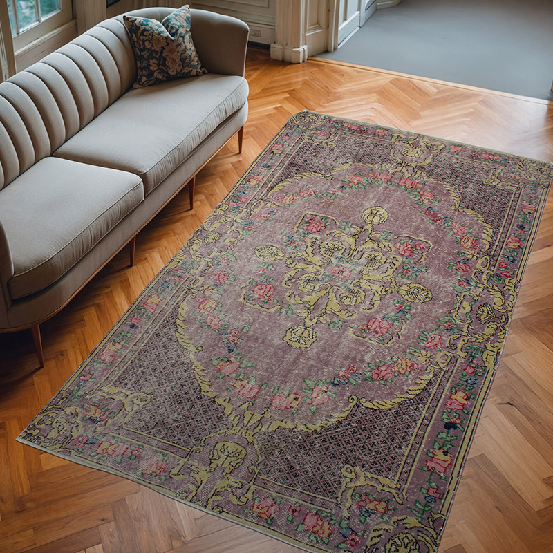 Alfombra Vintage Turca Anudada a Mano - 165 cm x 278 cm - K0082949