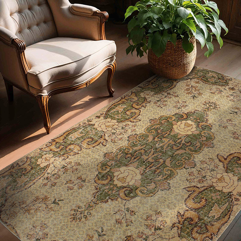 Vintage Turkish Hand-Knotted Rug - 4' 10" x 7'  (58" x 84") - K0082951