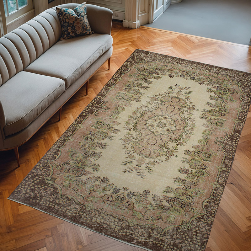 Alfombra Vintage Turca Anudada a Mano - 168 cm x 280 cm - K0082956