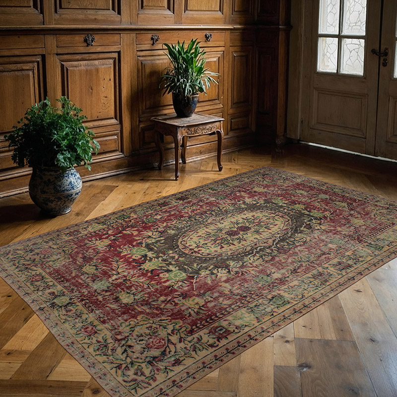 Vintage Turkish Hand-Knotted Rug - 5' 7" x 8' 9" (67" x 105") - K0082958