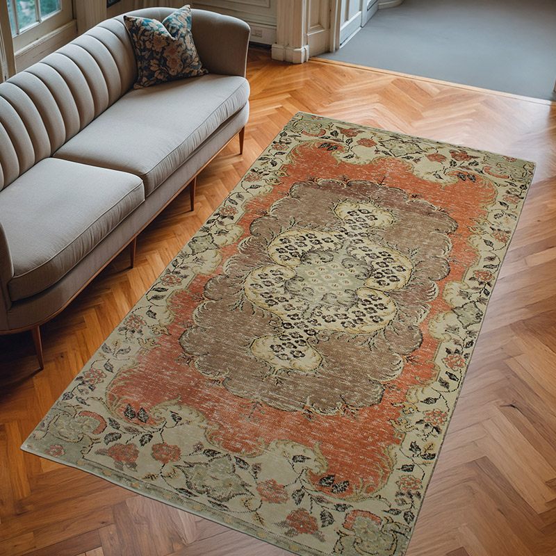 Alfombra Vintage Turca Anudada a Mano - 151 cm x 275 cm - K0082960