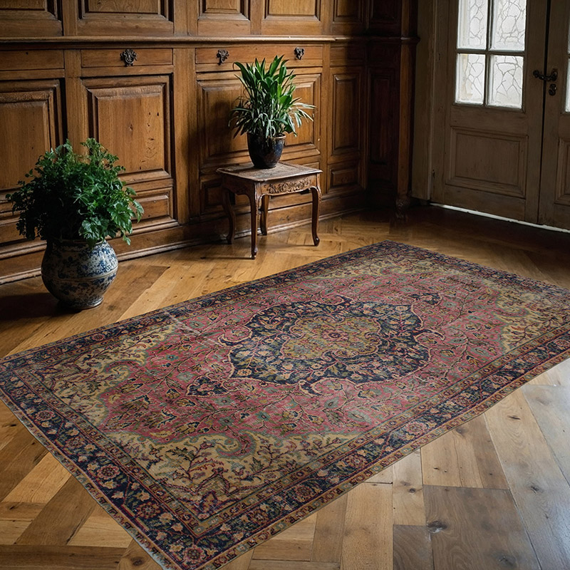 Alfombra Vintage Turca Anudada a Mano - 156 cm x 255 cm - K0082963