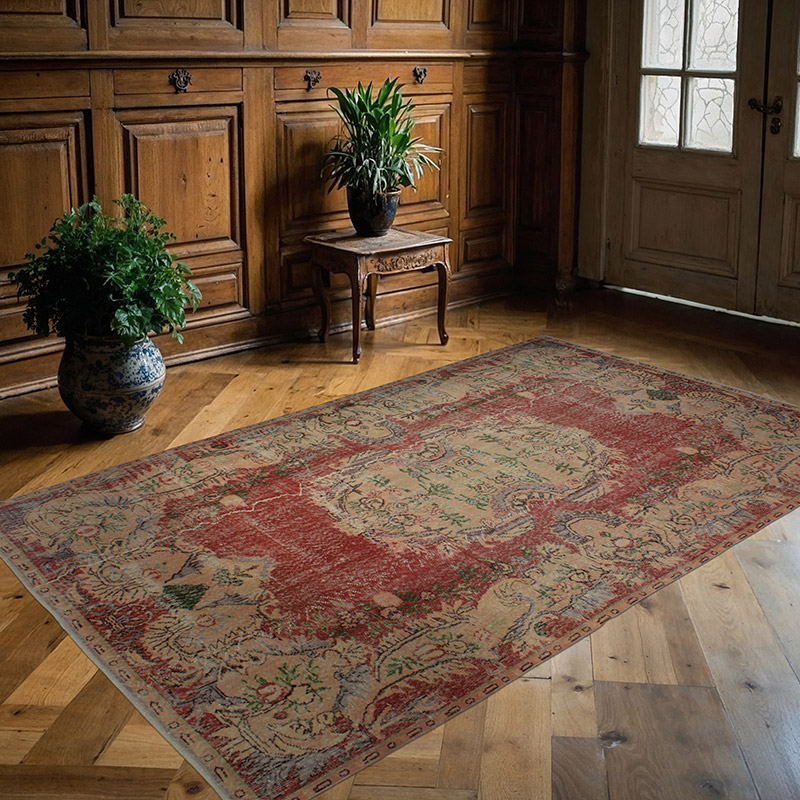 Alfombra Vintage Turca Anudada a Mano - 165 cm x 267 cm - K0082964