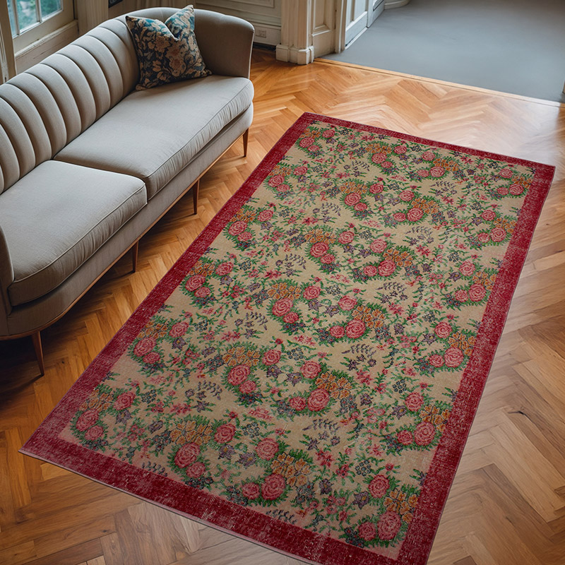 El Dokuma Vintage Halı - 161 cm x 286 cm - K0082965
