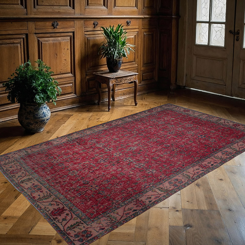 Alfombra Vintage Turca Anudada a Mano - 142 cm x 238 cm - K0082967