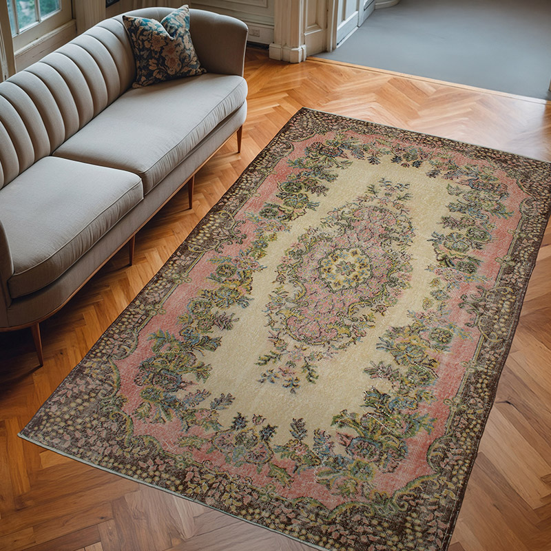 Alfombra Vintage Turca Anudada a Mano - 170 cm x 286 cm - K0082972