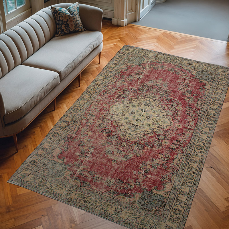 Vintage Turkish Hand-Knotted Rug - 5' 5" x 9' 1" (65" x 109") - K0082976