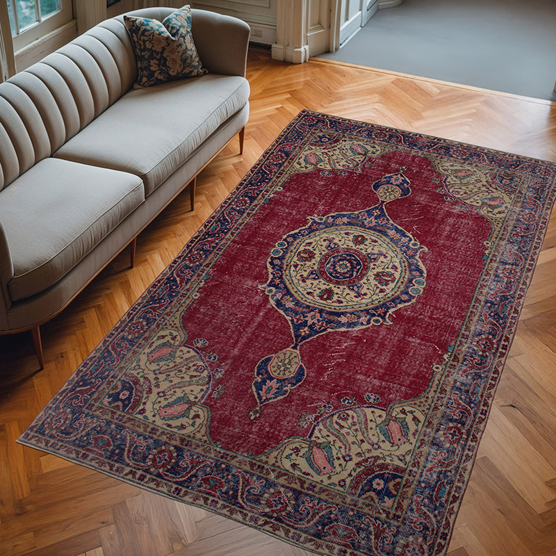 Vintage Turkish Hand-Knotted Rug - 5' 4" x 8' 10" (64" x 106") - K0082981