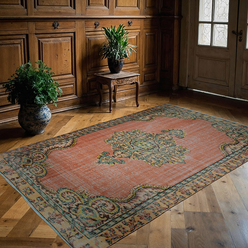Vintage Turkish Hand-Knotted Rug - 5' 9" x 8' 10" (69" x 106") - K0082984